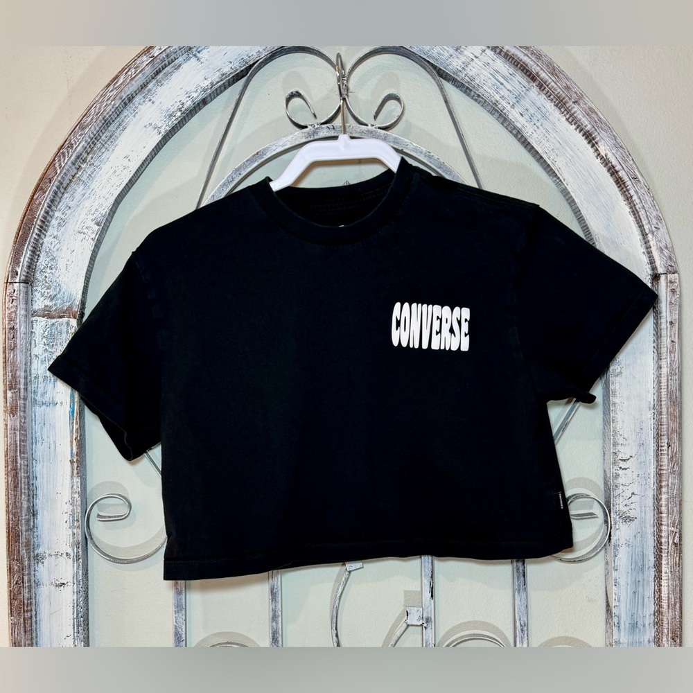 Converse Black Logo Cropped Tee #1039 - Picture 2 of 11
